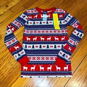 JELLIFISH KIDS Unisex FairIsle Pattern Long Sleeve Pajama Top Size 10 NEW